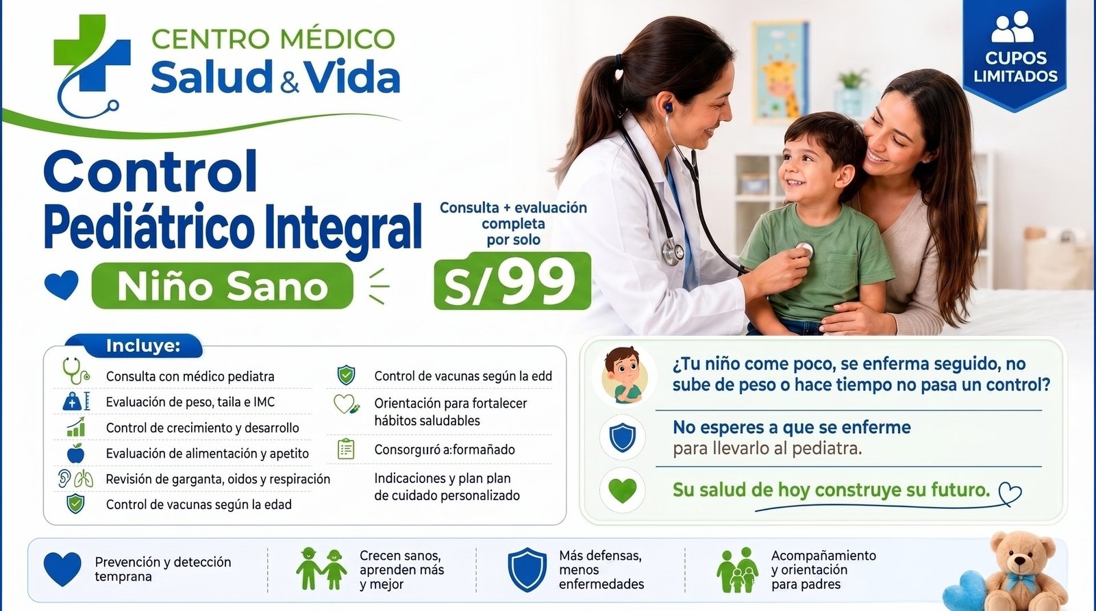 Promoción Control Pediátrico Integral a S/99